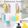 9 Pack Silicone Bottle Covers for Traveling, Airplane Travel Essentials for Women, Beach Vacation and Cruise Ship Travel Accessories, Travel Size Toiletries, Must Haves, Leak Proof view 3