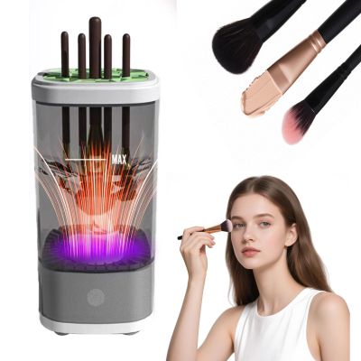 Electric Makeup Brush Cleaner Machine, Automatic Makeup Brush Cleaner With USB cable, Makeup Brush Washer with Dryer Horder, Cosmetic Brushes Cleaner Tool for All Makeup Brushes (Grey)