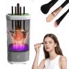 Electric Makeup Brush Cleaner Machine, Automatic Makeup Brush Cleaner With USB cable, Makeup Brush Washer with Dryer Horder, Cosmetic Brushes Cleaner Tool for All Makeup Brushes (Grey) view 1