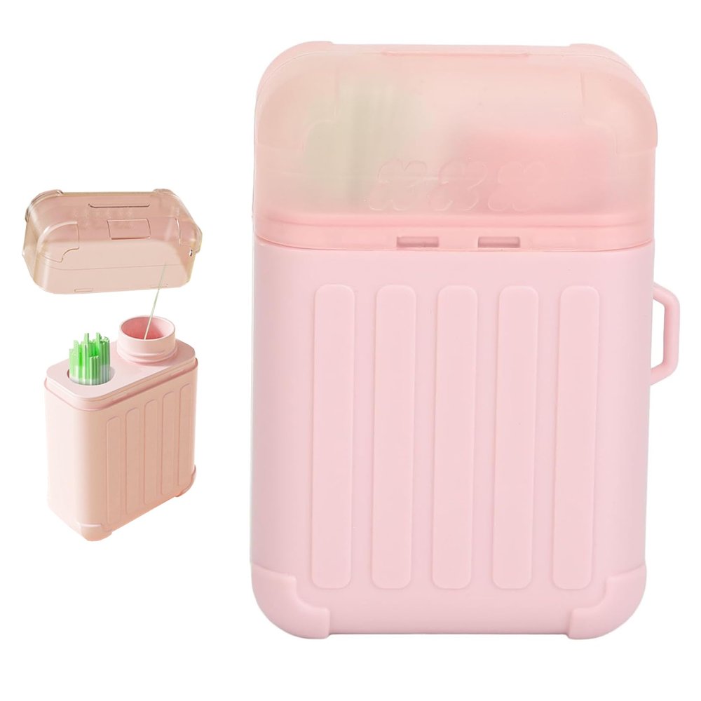 Ear Piercing Cleaning Kit, 240PCS Ear Piercing Hole Cleaner Floss & 15ml Cleaning Solution, Disposable Aftercare Cleaner, Solution for Women Men (pink)