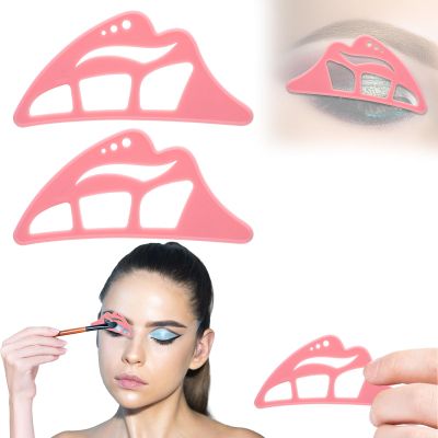 NFAMRZCAR 2PC Eyeshadow Stencil 2025 New 5 in 1 Silicone Eyeshadow Tool,Reusable Eye Makeup Aid Stencils,Eye Makeup Aid, for Make Up Beginners&Women (Pink)