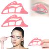 NFAMRZCAR 2PC Eyeshadow Stencil 2025 New 5 in 1 Silicone Eyeshadow Tool,Reusable Eye Makeup Aid Stencils,Eye Makeup Aid, for Make Up Beginners&Women (Pink) view 1
