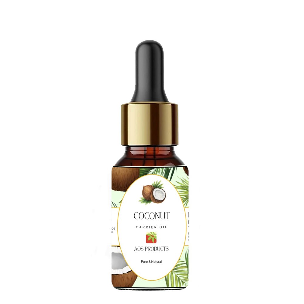AOS Products 100% Pure and Natural Virgin Liquid Coconut Carrier Oil - Moisturizing, Lightweight and Deeply Nourishing - Promotes Healthy, Softer Skin & Hair - Hydrating - 1.01 oz/30Ml