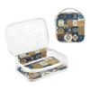 2 Pack Clear Decorative Toiletry Bags for TSA Approved Boho Blue Gold Regular Texture Transparent Makeup Brush Bag Airport Airline Compliant maquillaje view 3