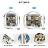 2 Pack Clear Decorative Toiletry Bags for TSA Approved Boho Blue Gold Regular Texture Transparent Makeup Brush Bag Airport Airline Compliant maquillaje view 4