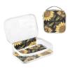 2 Pack Clear Decorative Toiletry Bag Men TSA Approved Bohemian Retro Sunflower Transparent Travel Makeup Bag Shaving Essentials Bolsa de maquillaje view 3