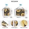 2 Pack Clear Decorative Toiletry Bag Men TSA Approved Bohemian Retro Sunflower Transparent Travel Makeup Bag Shaving Essentials Bolsa de maquillaje view 4