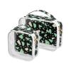 2 Pack Clear Decorative Toiletry Hanging Bag TSA Approved Marble Mint Green Water-Resistant Small Makeup Bag Mens Shaving kit maquillaje para view 1