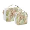 2 Pack Clear Decorative Small Toiletry Bag TSA Approved Beautiful Blonde Princess White Rose Reusable Makeup Brush Bag Travel Essential maquillaje view 2