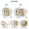 2 Pack Clear Decorative Small Toiletry Bag TSA Approved Beautiful Blonde Princess White Rose Reusable Makeup Brush Bag Travel Essential maquillaje view 4