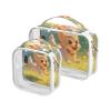 2 Pack Clear Decorative Toiletry Travel Bag TSA Approved Chibi-Style Cartoon Cute Dog Water-Resistant Makeup Brush Bag Mens Shaving kit de maquillaje view 1