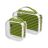 2 Pack Clear Decorative Mens Toiletry Travel TSA Approved Bright Yellow Black Strips Transparent Travel Cosmetic Bags for Women Journey Essential para maquillaje view 1