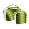 2 Pack Clear Decorative Mens Toiletry Travel TSA Approved Bright Yellow Black Strips Transparent Travel Cosmetic Bags for Women Journey Essential para maquillaje view 2