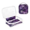 2 Pack Clear Decorative Hanging Toiletry Travel TSA Approved Dark Purple Maple Leaves Reusable Cosmetic Bags with Zipper Mens Shaving kit Bolsa de maquillaje view 3
