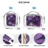 2 Pack Clear Decorative Hanging Toiletry Travel TSA Approved Dark Purple Maple Leaves Reusable Cosmetic Bags with Zipper Mens Shaving kit Bolsa de maquillaje view 4