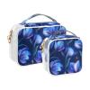 2 Pack Clear Decorative Travel Bag Toiletry TSA Approved Aesthetic Flower Royal Blue Transparent Large Cosmetic Bag Mens Shaving kit Bolsa de almacenamiento view 2