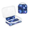 2 Pack Clear Decorative Travel Bag Toiletry TSA Approved Aesthetic Flower Royal Blue Transparent Large Cosmetic Bag Mens Shaving kit Bolsa de almacenamiento view 3