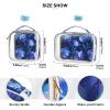 2 Pack Clear Decorative Travel Bag Toiletry TSA Approved Aesthetic Flower Royal Blue Transparent Large Cosmetic Bag Mens Shaving kit Bolsa de almacenamiento view 4