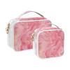 2 Pack Clear Decorative Mens Toiletry Bags TSA Approved Peach Marble Transparent Makeup Brush Bag Travel Essential maquillaje view 2