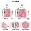 2 Pack Clear Decorative Mens Toiletry Bags TSA Approved Peach Marble Transparent Makeup Brush Bag Travel Essential maquillaje view 4
