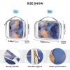 2 Pack Clear Decorative Hanging Toiletry Travel TSA Approved Marble Royal Blue Peach Gold Multifunctional Travel Cosmetic Bag Mens Shaving kit maquillaje para view 4