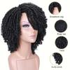BIBHAIR Dreadlock Wigs Short Twist Braiding Synthetic Hair 8 Inches Color 1B Afro Curly Faux Locs Wig for Women and Men view 2