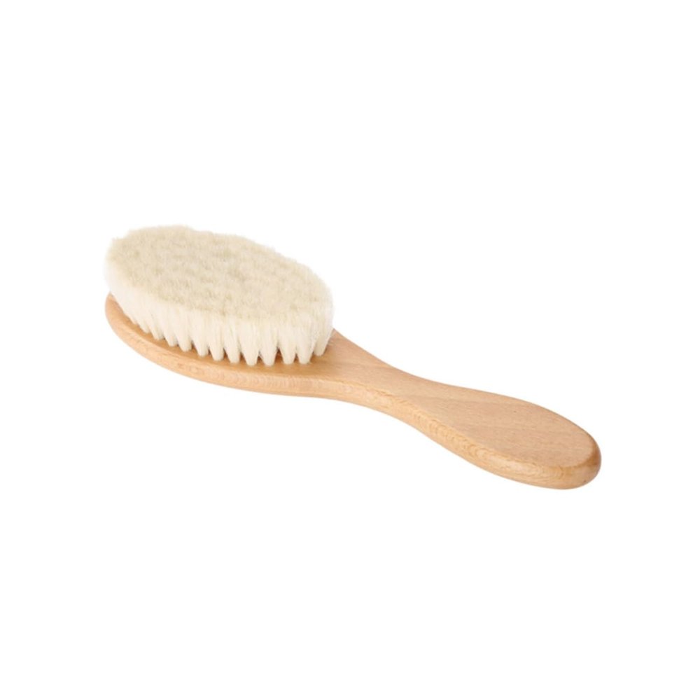 Mikinona Dense Wool Mustache Brush with Curved Handle Soft Bristle Beard and Face Cleaning Brush for Men for Grooming and Shower Use
