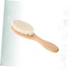 Mikinona Dense Wool Mustache Brush with Curved Handle Soft Bristle Beard and Face Cleaning Brush for Men for Grooming and Shower Use view 3