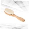 Mikinona Dense Wool Mustache Brush with Curved Handle Soft Bristle Beard and Face Cleaning Brush for Men for Grooming and Shower Use view 4