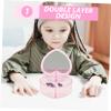 ABOOFAN Boys and Girls Hair Accessories Organizer Box Heart-Shaped Double Layer Storage Container Jewelry Case Girls Hair Clip Holder for Children Desktop Storage view 3