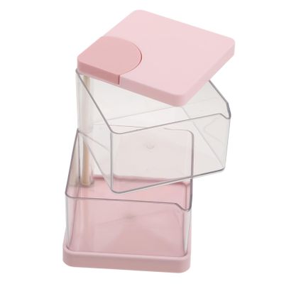 DEARMAMY 2layer Portable Jewelry Organizer Layers Rotating Storage Case for Makeup Sponges Pads and Small Accessories Elegant Dustproof Design for Vanity and Home Use