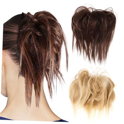 Ipetboom 2pcs Boho Hair Ties Women Hair Pieces Easy to Use Ponytail Wig Accessories