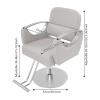 360 Rotatable Hairdressing Chair, Hydraulic Barber Chair, Reclining Salon Hair Chairs with Height Adjustable, Aluminium Alloy Footrest, Beauty Spa Cosmetology Shampoo Equipment (Light Grey) view 3