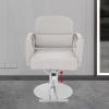 360 Rotatable Hairdressing Chair, Hydraulic Barber Chair, Reclining Salon Hair Chairs with Height Adjustable, Aluminium Alloy Footrest, Beauty Spa Cosmetology Shampoo Equipment (Light Grey) view 4