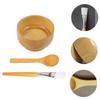 AUTSUPPL Diy Facemask Mixing Bowl Set Bamboo Bowl Brush Spoon Facial Mask Tool Set view 3