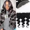 13x4 Transparent HD Lace Frontal 20 Inch Body Wave Human Hair 100% Unprocessed Brazilian Virgin Lace Frontal Closure 150% Density Human Hair Pre Plucked with Baby Hair Natural Color view 1