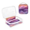 2 Pack Clear Decorative Men Toiletry Bag TSA Approved Red Purple Wave Fluid Art Style Portable Makeup Bag Small Mens Shaving kit de maquillaje view 3