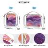 2 Pack Clear Decorative Men Toiletry Bag TSA Approved Red Purple Wave Fluid Art Style Portable Makeup Bag Small Mens Shaving kit de maquillaje view 4