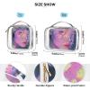 2 Pack Clear Decorative Mens Toiletry Bags for Traveling TSA Approved Anime Girl Psychedelic Transparent Makeup Brush Bag Mens Shaving kit de maquillaje para view 4