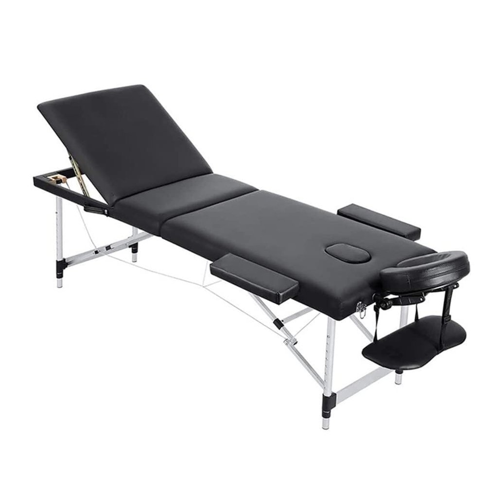 PPXCZZ Adjustable Facial Bed for Estheticians, Tattoo Table with Adjustable Headrest, Aluminum Alloy Frame & High-Density Sponge for Salon & Clinic Use