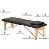 2-Section Massage Table with Headrest, Foldable Portable Spa Beauty Bed for Acupuncture, Tattoo & Home Use, Purple view 2