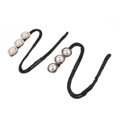 VICASKY 2Pcs Pearl Hair Bun Maker Hair Donut Bun Holder DIY Hairstyle Tools for Women Girls Elegant Hair Bun Former Accessories for Daily and Special Occasion Styling
