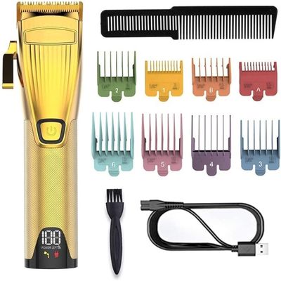 HUANGJIAVT Hair Clippers for Men, Professional LED Digital Display Trimmer, Adjustable Rechargeable Cutting Machine, Low Noise & Vibration