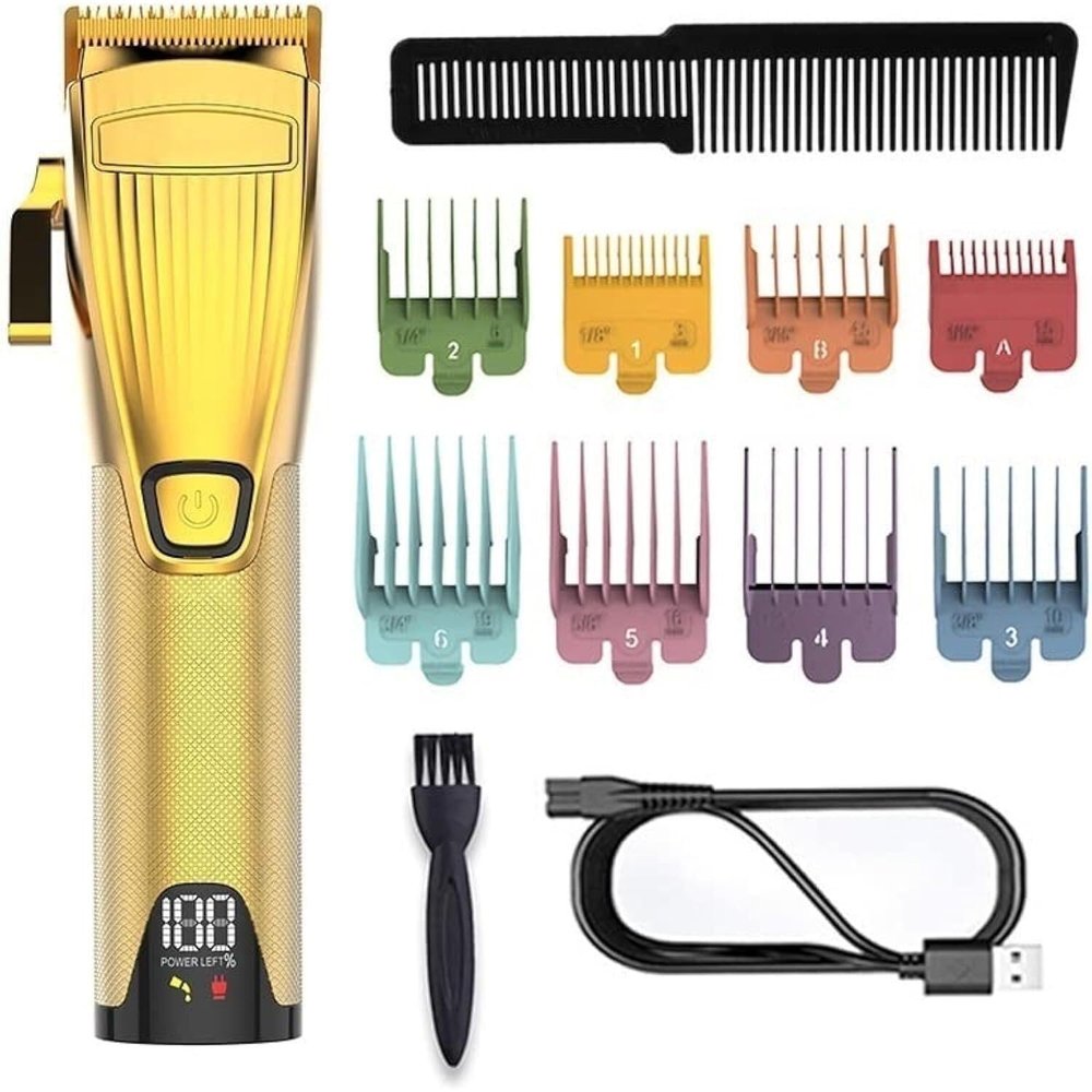 HUANGJIAVT Hair Clippers for Men, Professional LED Digital Display Trimmer, Adjustable Rechargeable Cutting Machine, Low Noise & Vibration