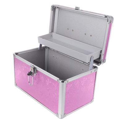Holibanna Sturdy Portable Aluminum Case Decorative Storage Box for Travel Large Capacity Medicine Case Safety Clasp