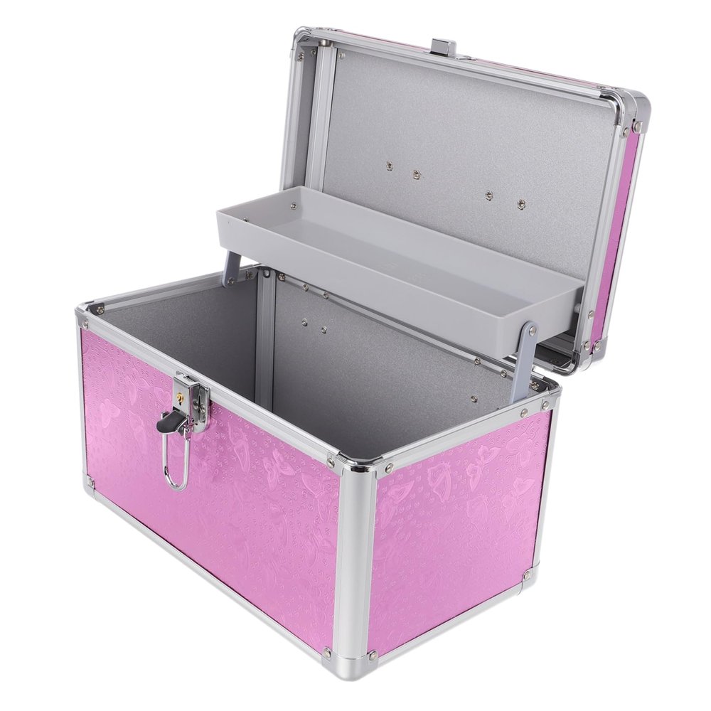 Holibanna Sturdy Portable Aluminum Case Decorative Storage Box for Travel Large Capacity Medicine Case Safety Clasp