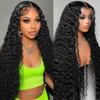 Tosiboy Deep Wave Lace Front Wigs Human Hair Pre Plucked 13x6 Deep Curly Wig Human Hair for Black Women Wet and Wavy HD Lace Frontal Wigs with Natural Hairline 24 Inch view 1