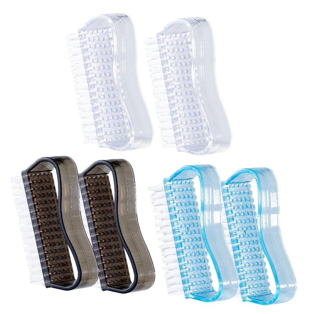 AUTSUPPL 6pcs Multipurpose Nail Cleaning Brush Nail Scrubber Brush for Pp Material Easy Storage