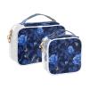 2 Pack Clear Decorative Toiletry Bags for TSA Approved Chic Unique Rose Royal Blue Water-Resistant Bag Travel Cosmetic Travel Essential Bolsa de almacenamiento view 2