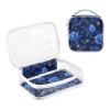 2 Pack Clear Decorative Toiletry Bags for TSA Approved Chic Unique Rose Royal Blue Water-Resistant Bag Travel Cosmetic Travel Essential Bolsa de almacenamiento view 3